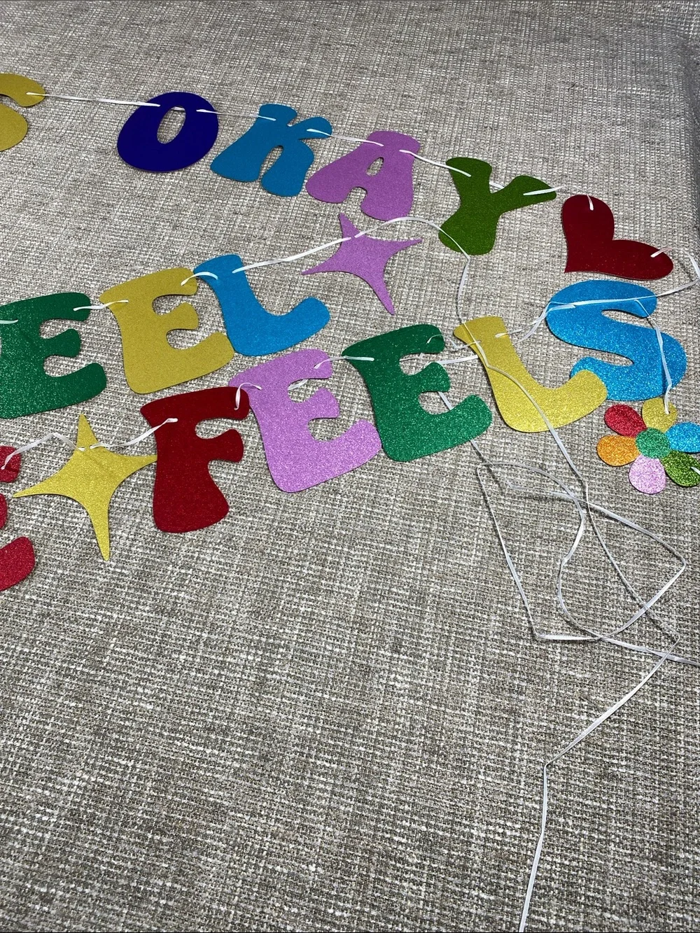 Colorful Glitter 'It's Okay to Feel' Party Banner - Multi